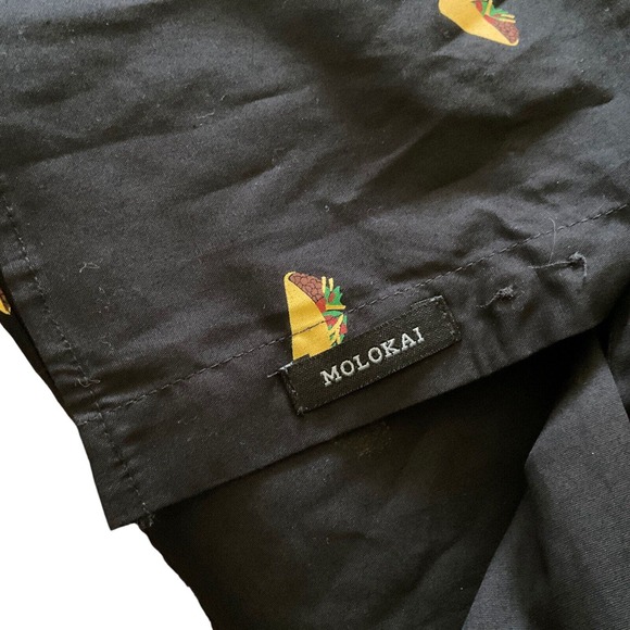 Molokai Surf Company Men's XXL Black Short Sleeve Shirt Taco Design New - Picture 10 of 11